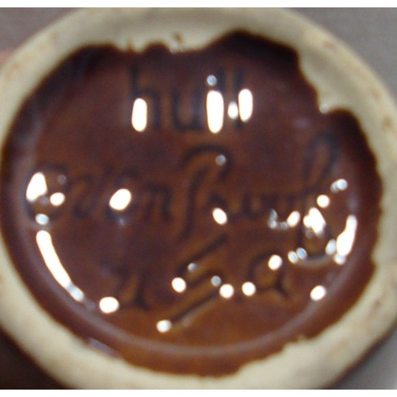 Vintage Hull Oven Proof U.S.A. Brown/Cream Pottery Sugar & Creamer 4" - Picture 7 of 10